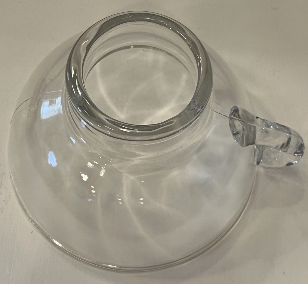 Vintage Thick Clear Glass Canning Funnel with a Finger Loop Handle