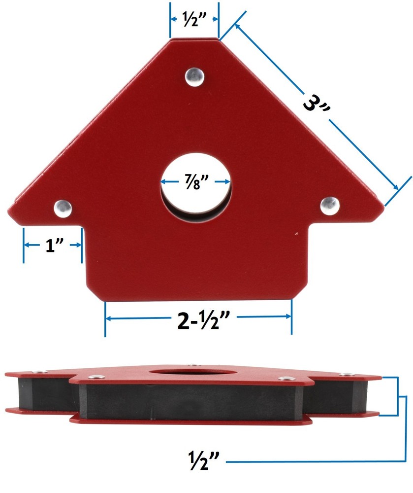 (3 PACK) - 25 LBS Magnetic Welding Holder - Arrow Type - Multi Angle - 3" - SÜA