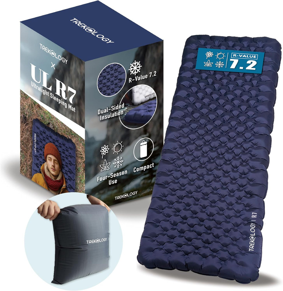 UL R7 Camping Sleeping Pad & 30L Pump Sack Bundle – Ultra-Lightweight, Compact,