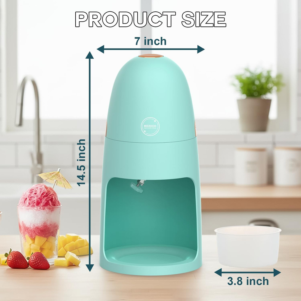 Mojoco Shaved Ice Machine - Electric Ice Shaver Machine with Adjustable Blades f