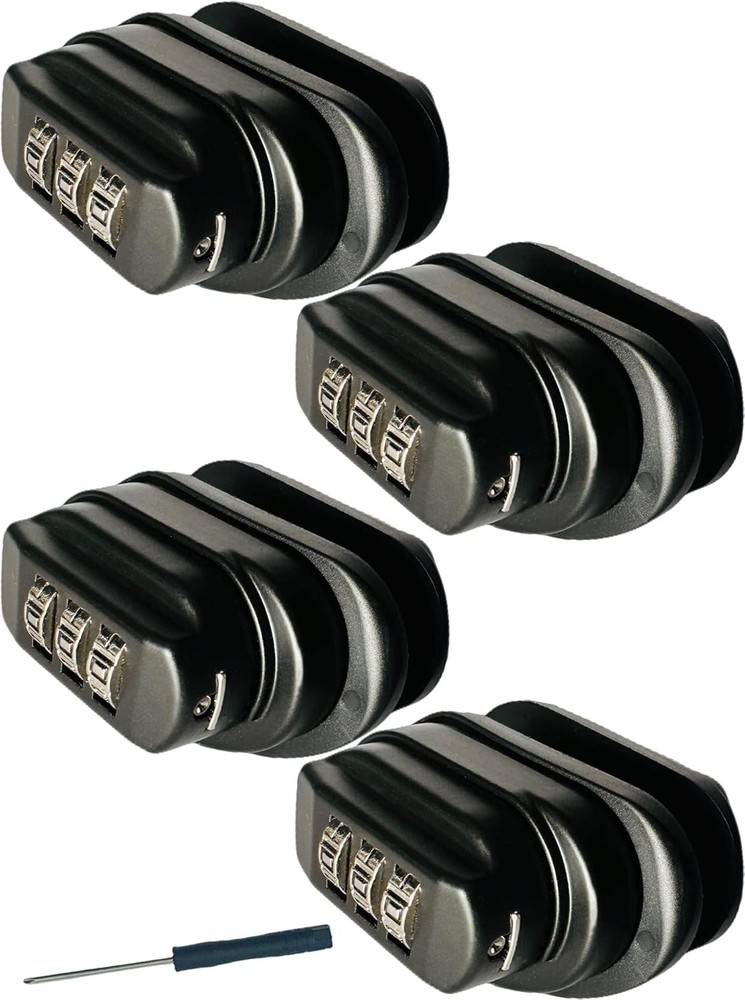 Gun Trigger Lock, 3 Digit Set Own Combination Lock Password- Black*4 Pack