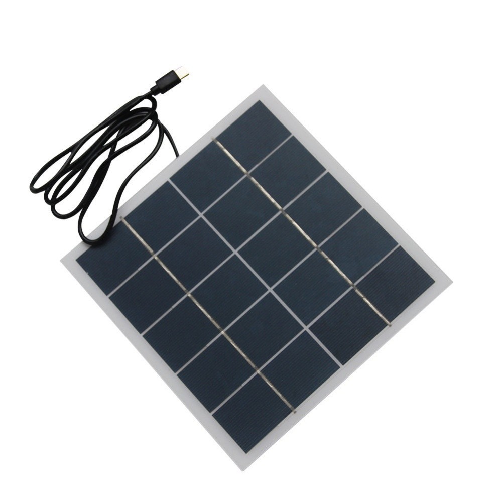 Efficient 4W Solar Panel Charger 5V with Type C for Security and Toys Power