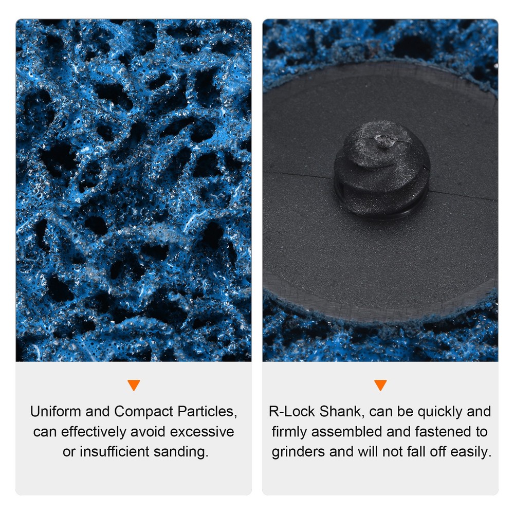 25pcs 2" 60 Grit Quick Change R-Type Sanding Discs Silicon Carbide Blue
