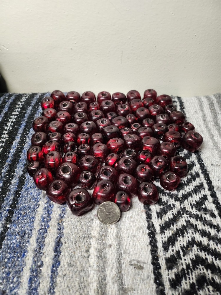 Antique Vintage Glass Beads Large Pre-owned