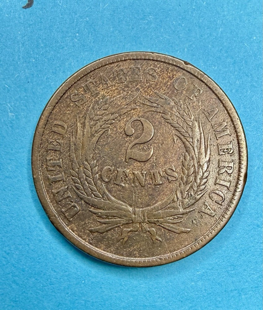 1864 US Two Cent Copper Coin Historic Issue
