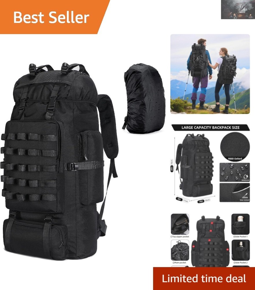Versatile 70L Camping and Hiking Backpack with Molle System, Adjustable Straps