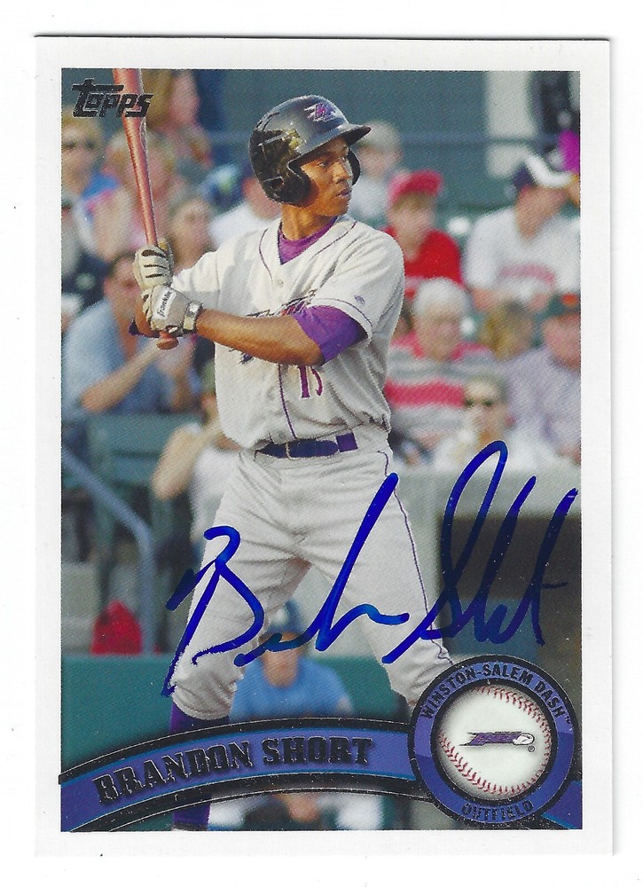BRANDON SHORT WINSTON-SALEM DASH SIGNED 2011 TOPPS PRO DEBUT BASEBALL CARD