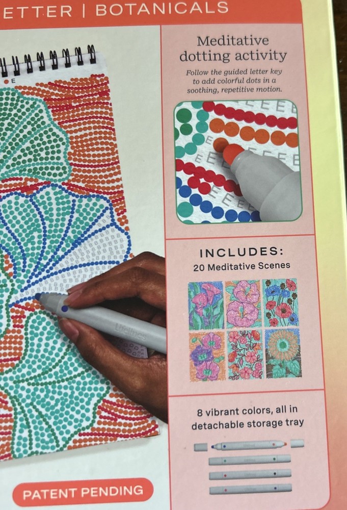 Lifelines FlowArt Dot By Dot Botanicals Meditative Dotting Activity