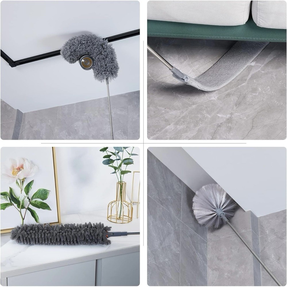 Microfiber Feather Duster 7PCS, Bendable Dusters 100 Inch Extension Pole NEW