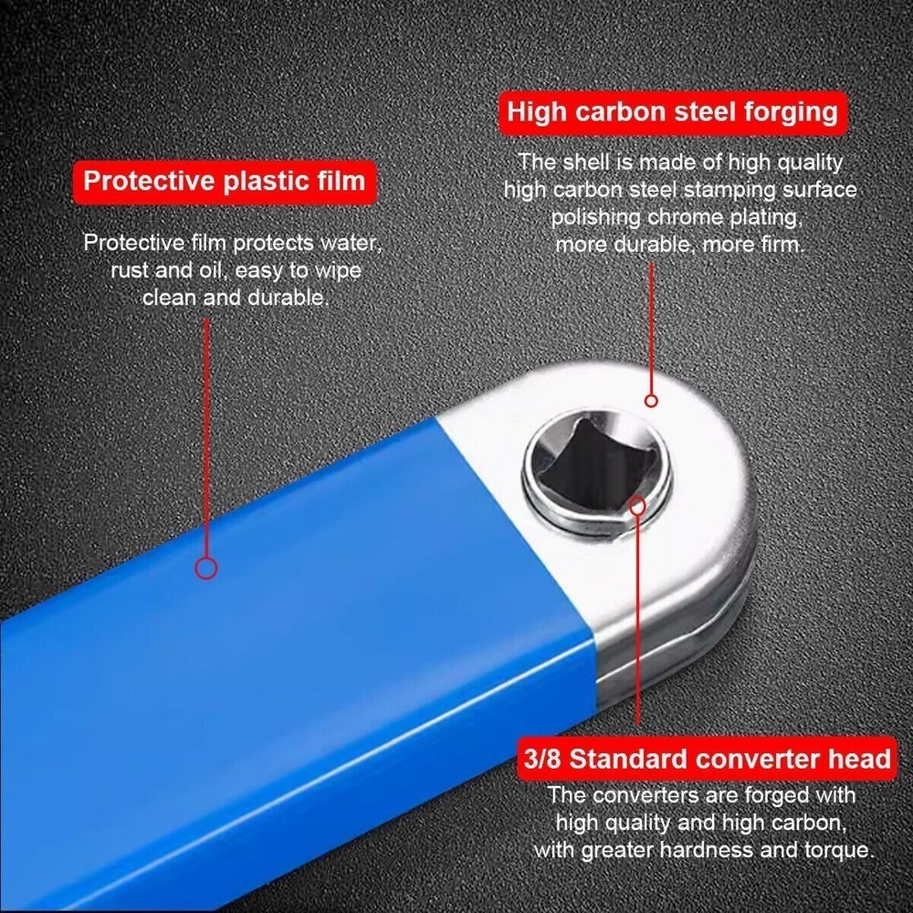 2PCS Spanner Extension Wrench Set Offset Ratchet Spanner Extender with Adapters