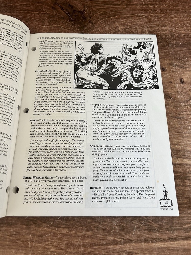 ICE Rolemaster 3rd Ed Talent Law