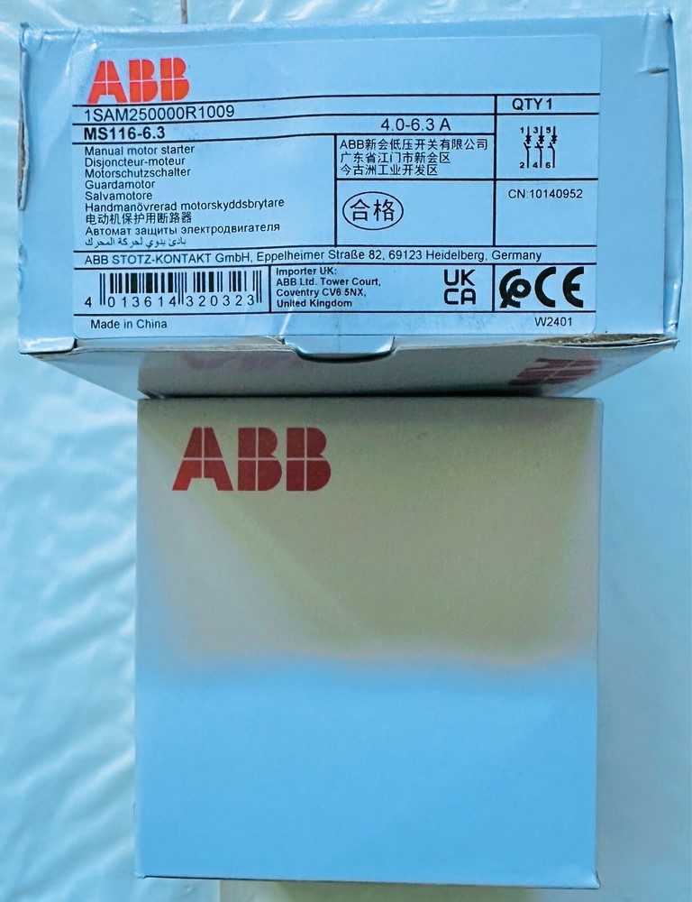 1pc ABB Manual Motor Starter MS116-6.3