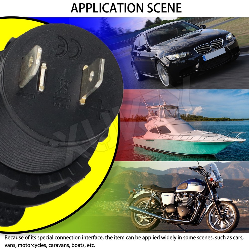 2pack Car Cigarette Lighter Socket Motor Boat Splitter Power Adapter Plug 12V