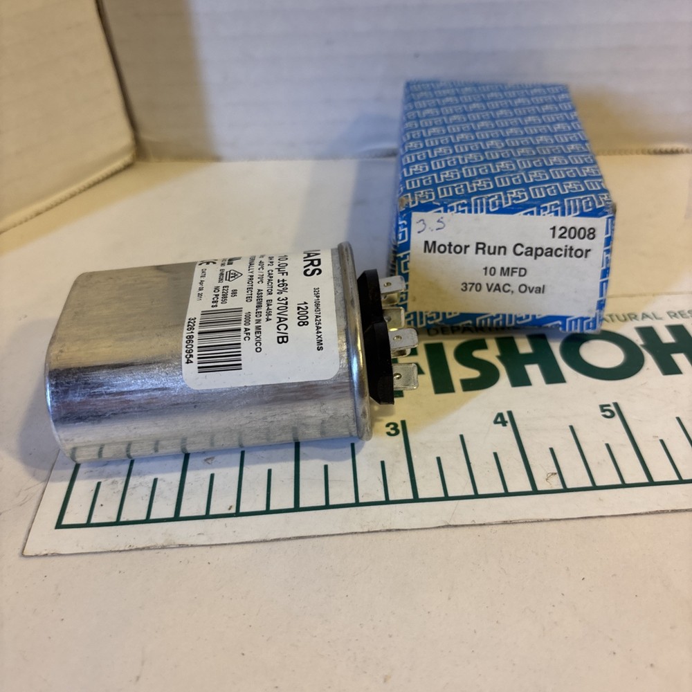 MARS 12008 MOTOR START OVAL CAPACITOR 10MFD 370V