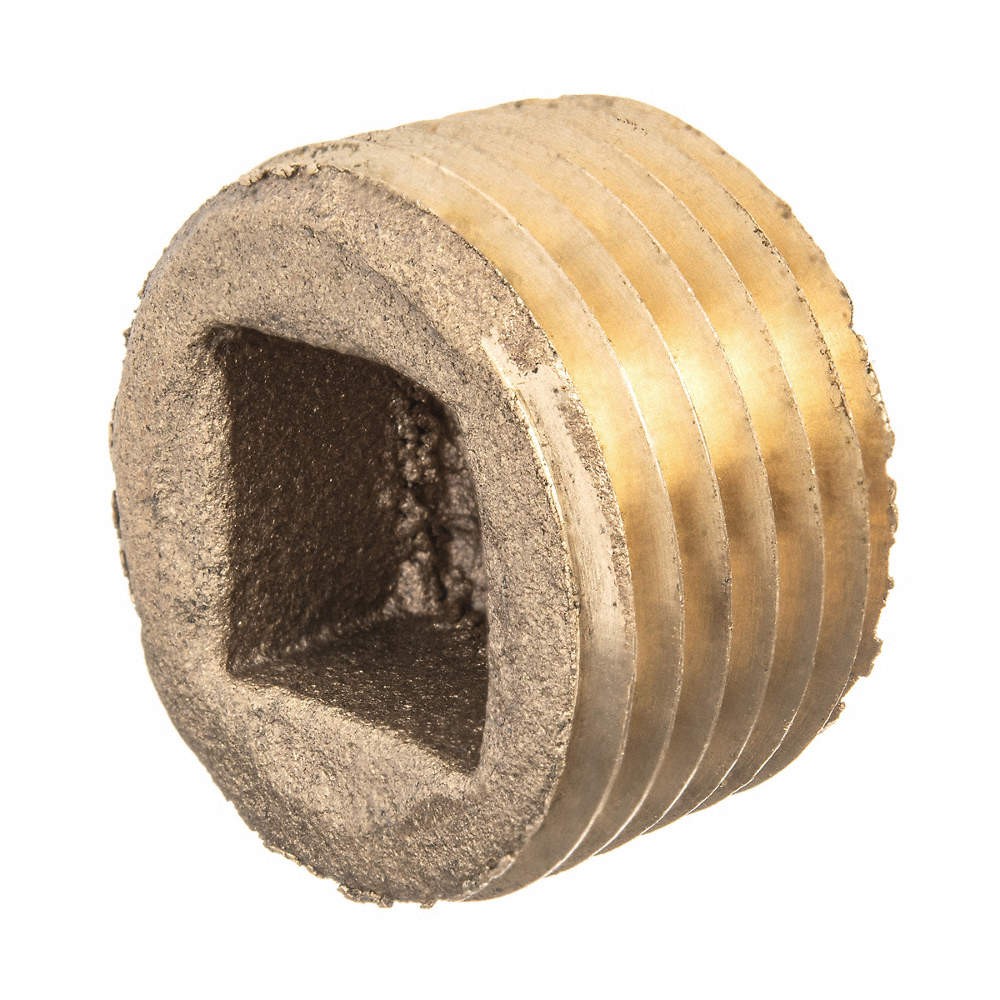GRAINGER APPROVED  Square Socket Plug, Brass, 1/2 in,M BSPT 60VR31