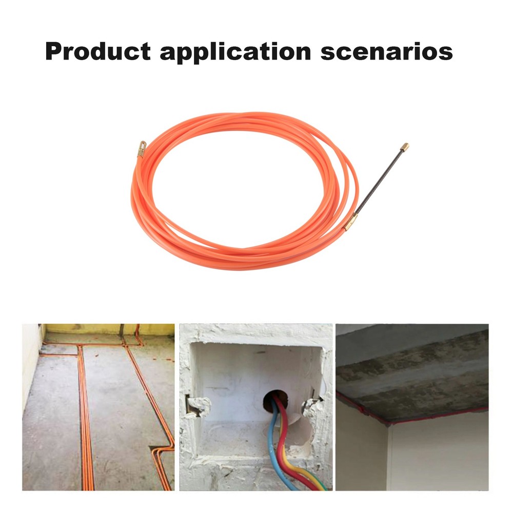 4Mm 5 Meter Orange Guide Device Nylon Electric Cable Push Pullers Duct3100