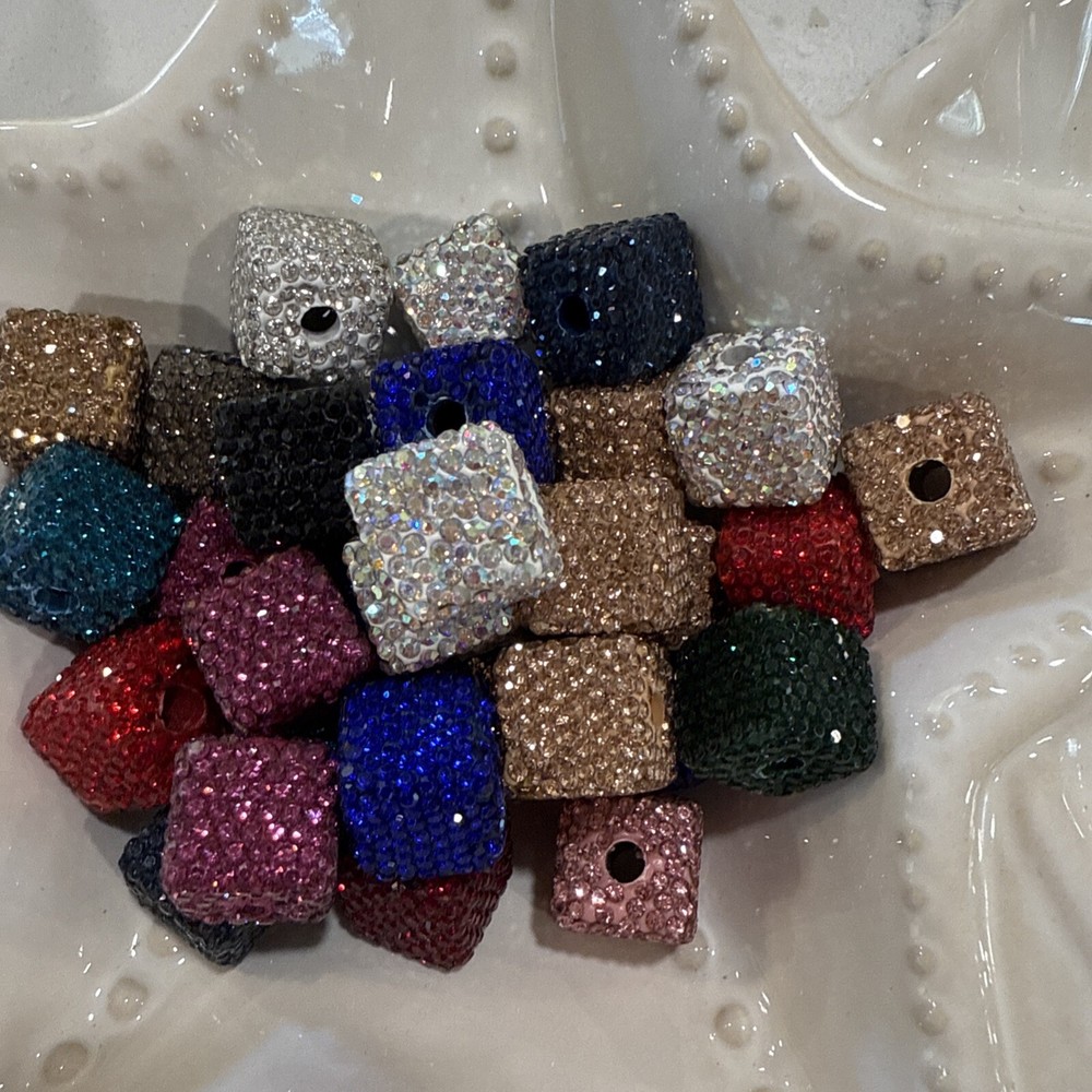 Rhinestone Cube Bead Fits Pens Ships From Usa