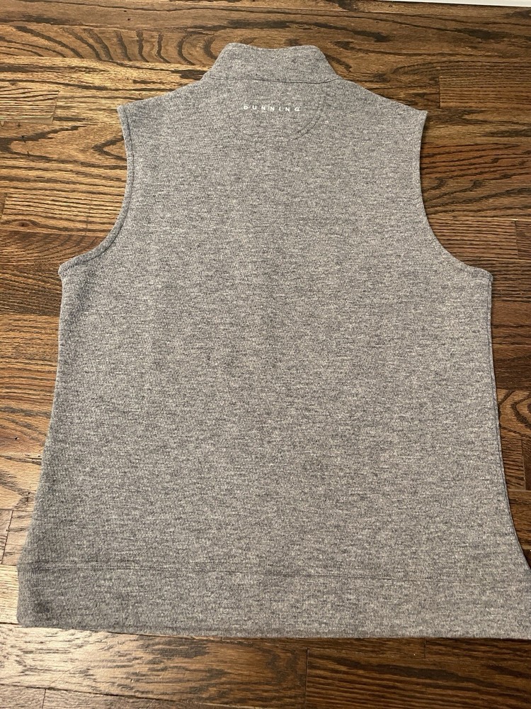 Dunning Golf Vest Mens Medium M Gray Wool Blend Performance