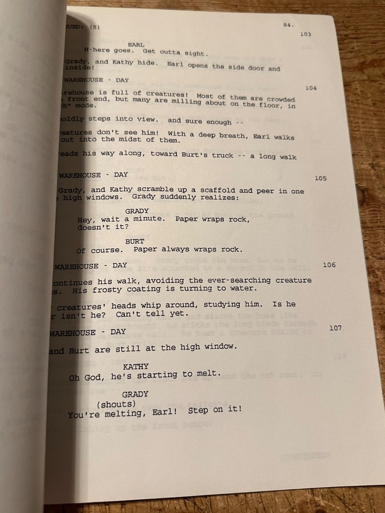 Tremors II: Aftershocks SCREENPLAY SCRIPT MICHAEL GROSS FRED WARD