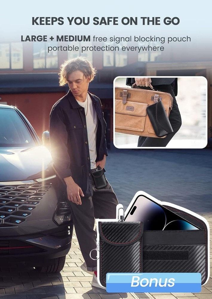 2-Pack Faraday Box & Pouch Set - Ultimate Anti-Theft Car Key Protector