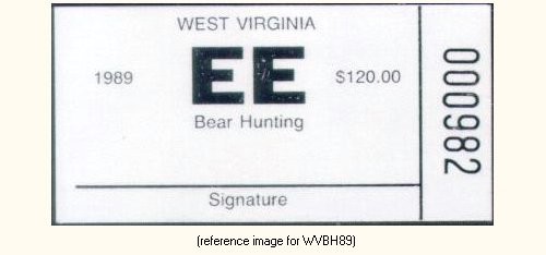 D2K West Virginia Bear Hunting 'EE' 1989 $120