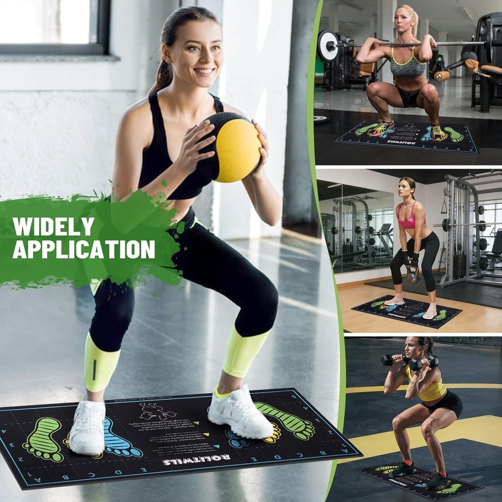 New Exercise Mat Perfect for Squats Leg & Ab Workouts - Squat Guide Mat