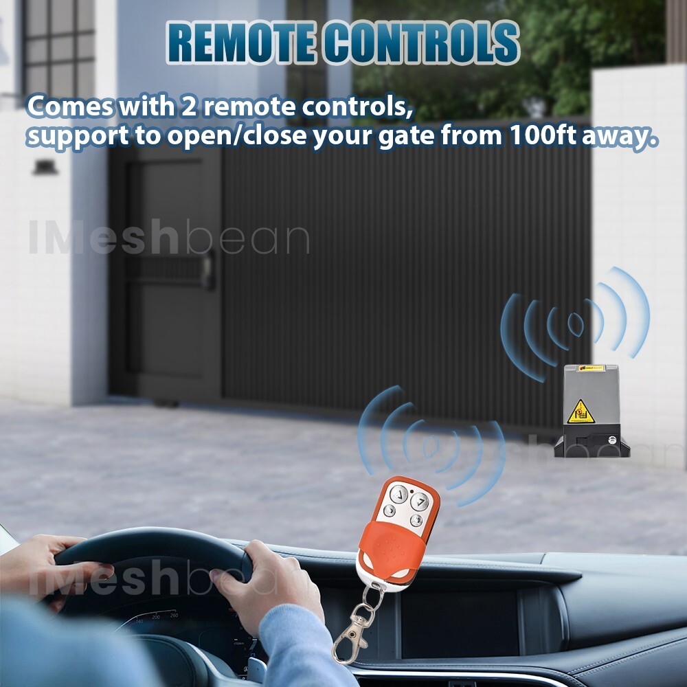 370W 2000LB Rack Driven Automatic Sliding Gate Openerw/ 2 Remotes & Complete Kit