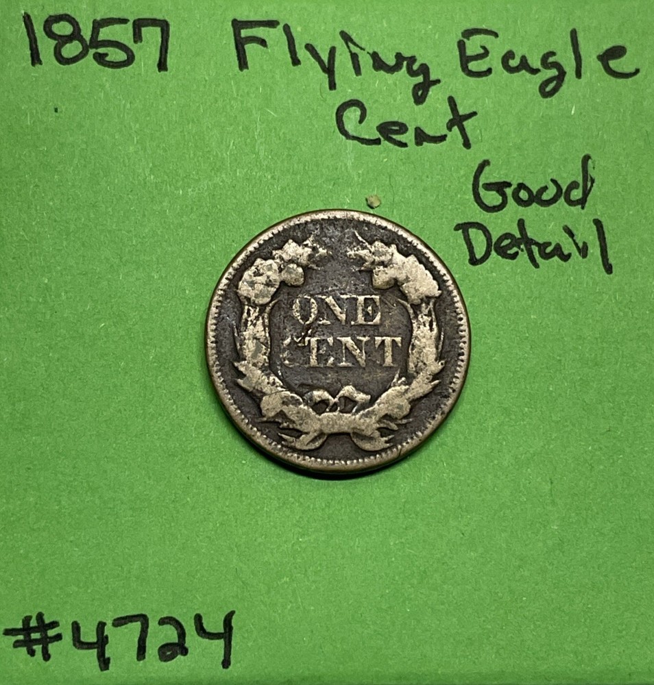1857 Flying Eagle Cent / Penny 1c Good Details