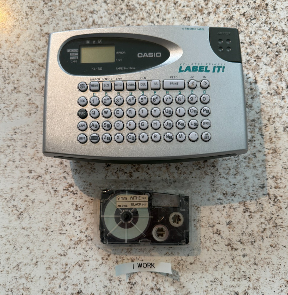 Casio KL 60 EZ Label It Maker Printer Home Office Print Machine Ribbon Works