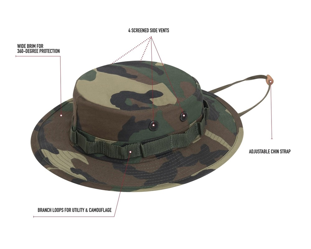 Rothco Black Camo Boonie Hat 58032 - 7.25