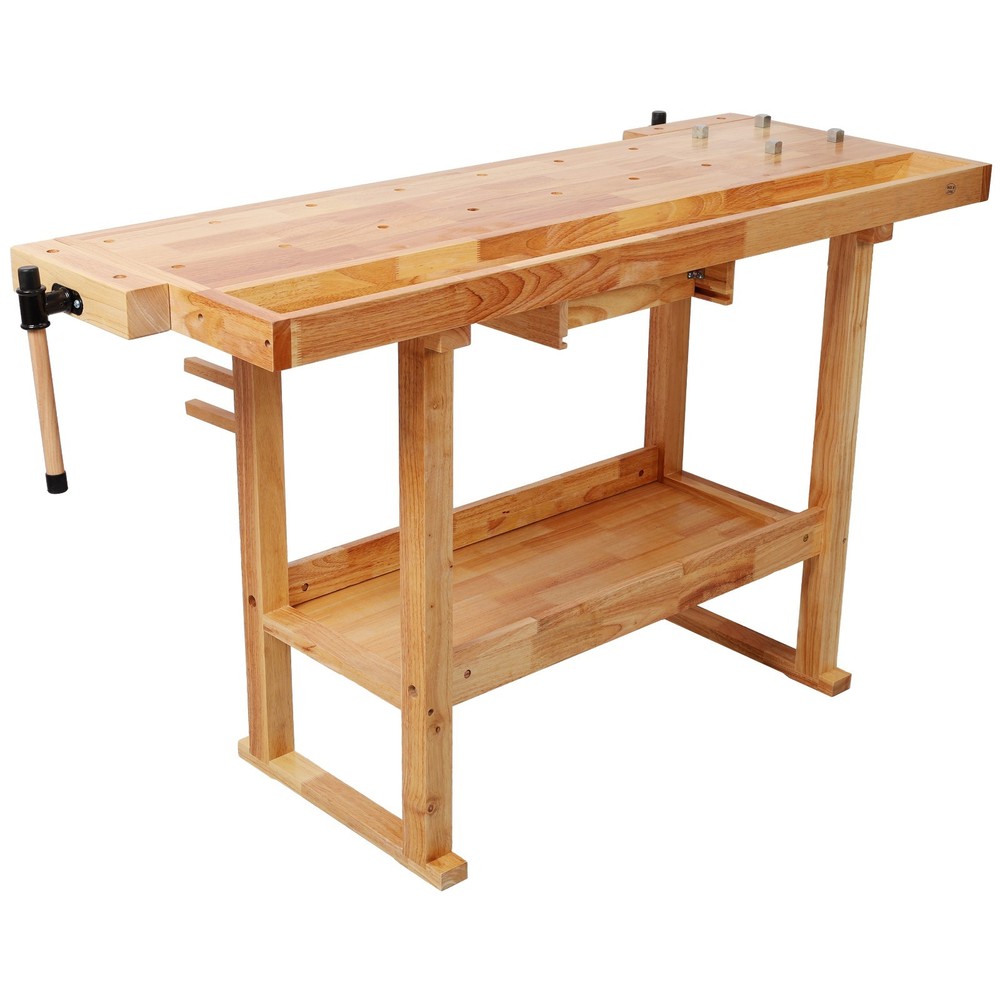Heavy Duty 55" Wood Workbench 300Lbs Capacity with Adjustable Handle
