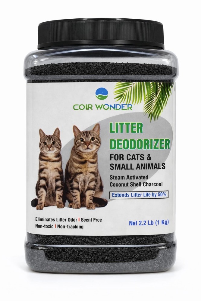 Natural Cat Litter Deodorizer with Activated Charcoal – Odor Control Granules
