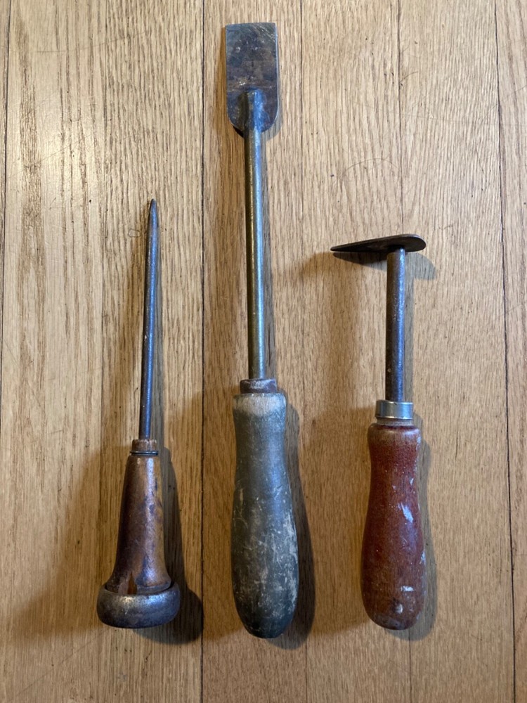 Three Vintage Wood Handle Woodworking Tools Awe Scrapers?