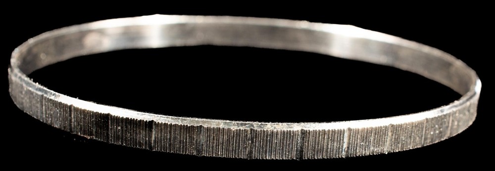 Sterling Silver Bangle Cut Stamped Edge NEW