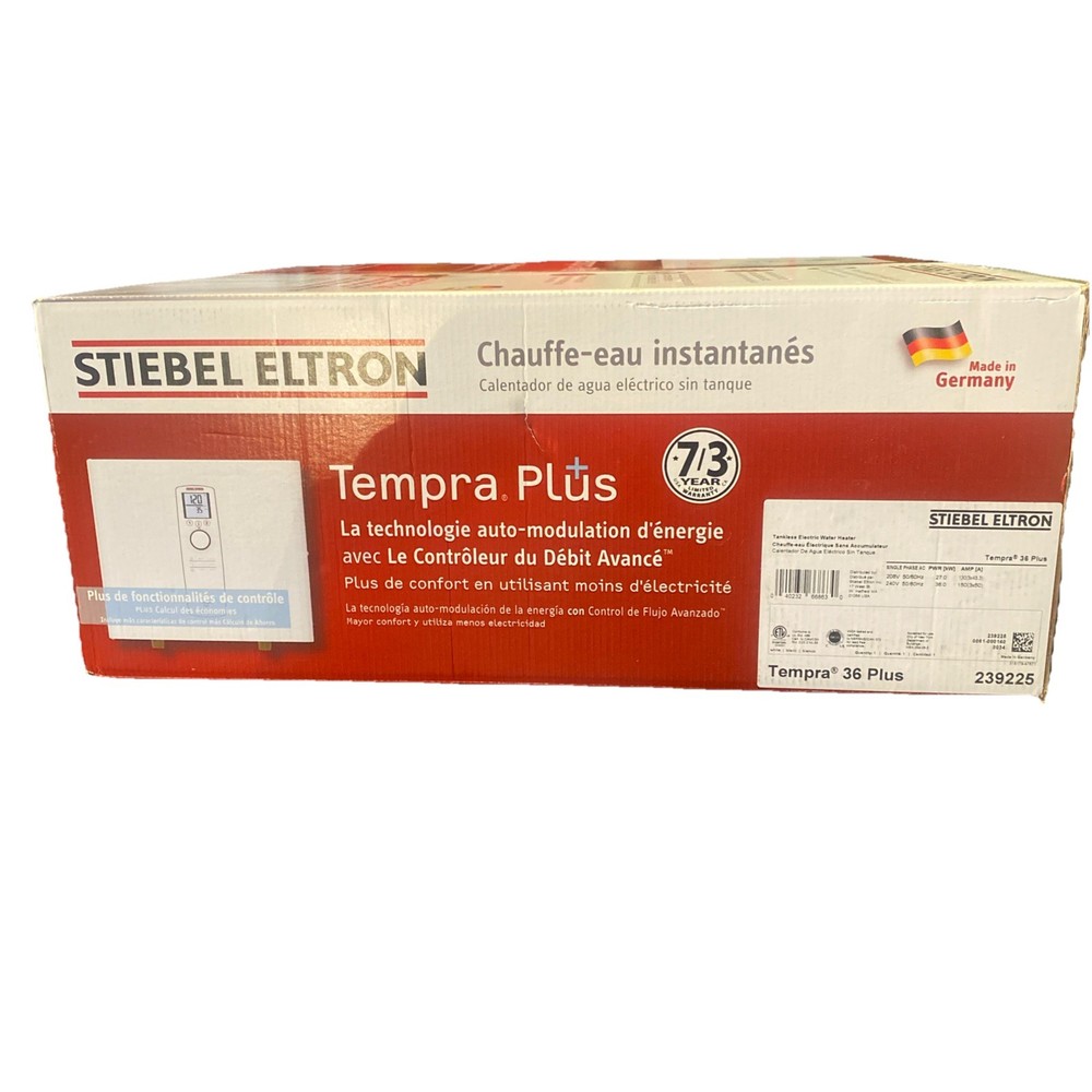 Stiebel Eltron Tempra 36 Plus 36kW 240V Tankless Water Heater 7.03 GPM