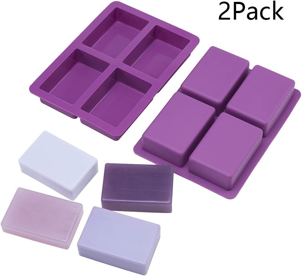 Rectangle Soap Mold 2-Pack: Durable 5oz Silicone Molds for Crafting Luxury Soaps