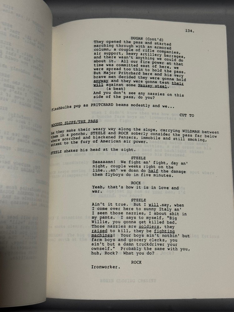 DC SGT ROCK MOVIE SCRIPT ORIGINAL 1988 UNPRODUCED SCHWARZENEGGER WEBB PROJECT