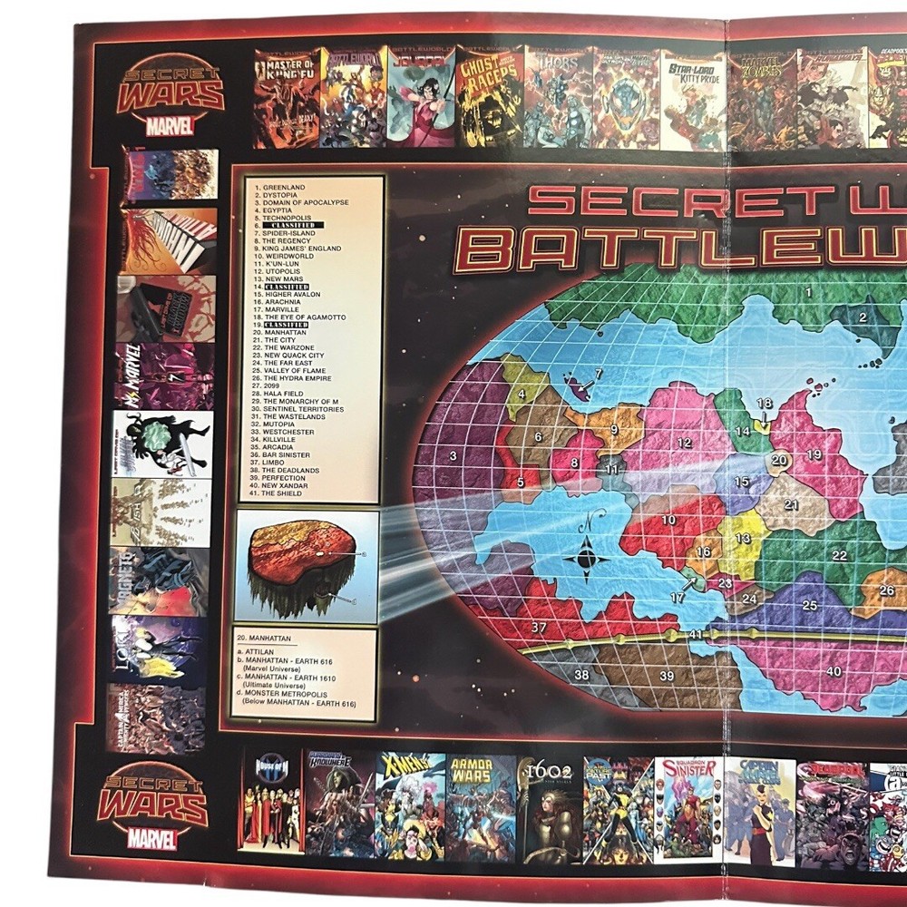Marvel Comics Secret Wars (2015) Battleworld Map - Cardboard Fold-Out