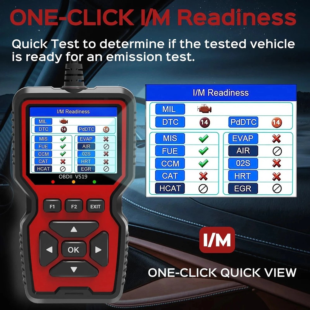 Professional OBD2 V519 Scanner - 2026 Upgraded OBDII + CAN Code Reader
