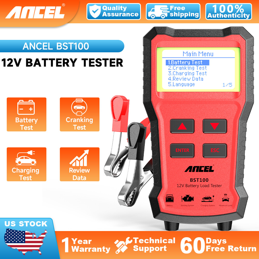 ANCEL BST100 12V Battery Tester Cell Cranking Charging Analyzer 220Ah 2000CCA