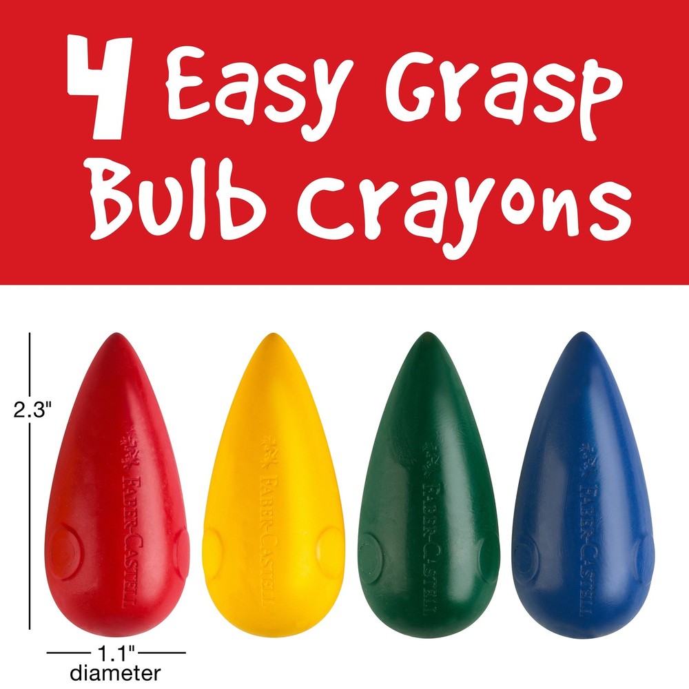 Little Creatives Easy Grasp Bulb Crayons-4/Pkg