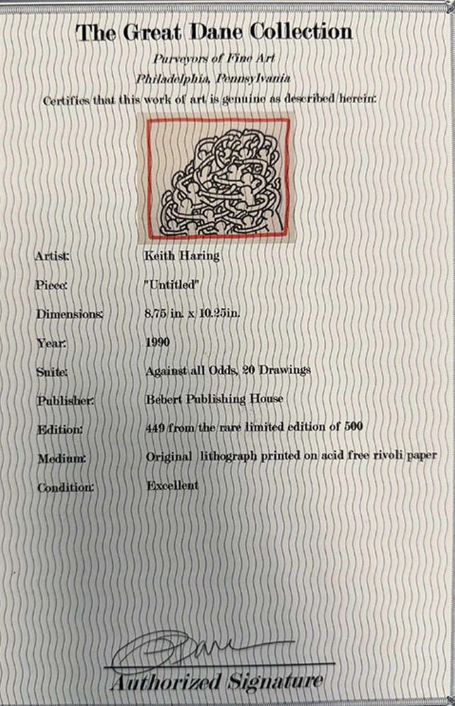 Keith Haring "Against all Odds" 1990 numbered lithograph