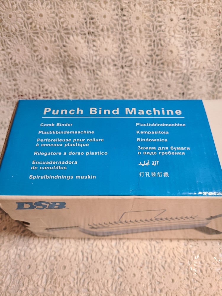 DSB CombBind CB80 Manual Punch & Binding Machine w/ Box NOS~2 Boxes Binding Comb