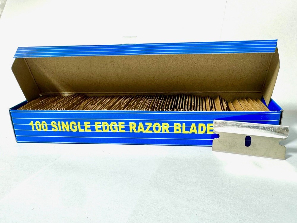 100 Single Edge Razor Blades Box Cutter Scraper Tool Sharp