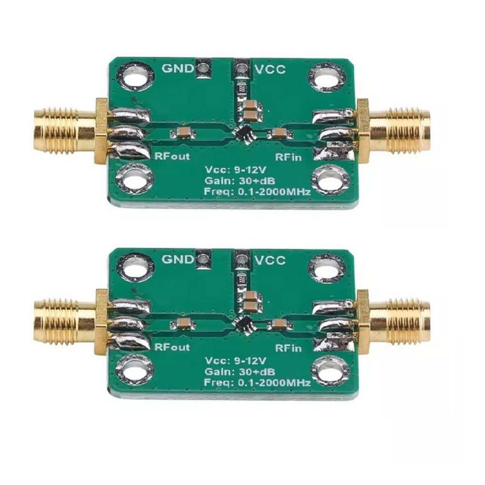 RF Amplifier Module Broadband 0.1-2000MHz Low Noise 30dB Gain 9-12V DC Input