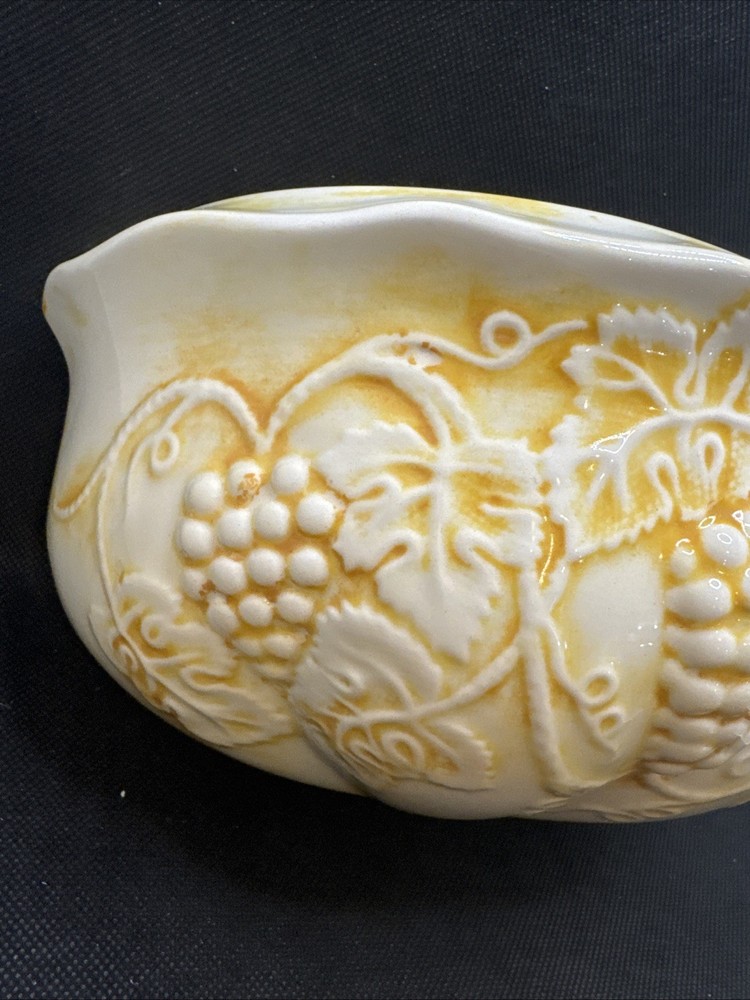 Ceramic Basin Wall Decor Mid Century 1950s Grapevine Pattern