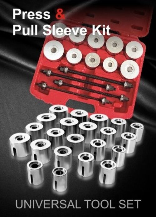 27 Pcs Universal Press & Pull Sleeve Kit Bush Bearing Removal Insertion Tool