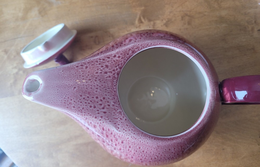 Mid Century Hull Maroon Tea Set. Beautiful!