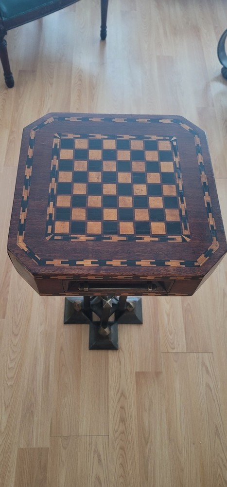 Game Table Antique with Hidden Draw Locks