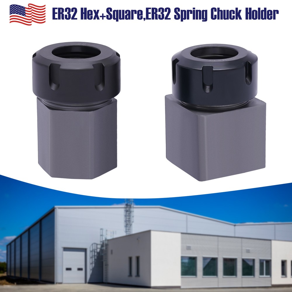 Hex & Square ER-32 Collet Block Spring Chuck Holder Set For CNC Milling Machine
